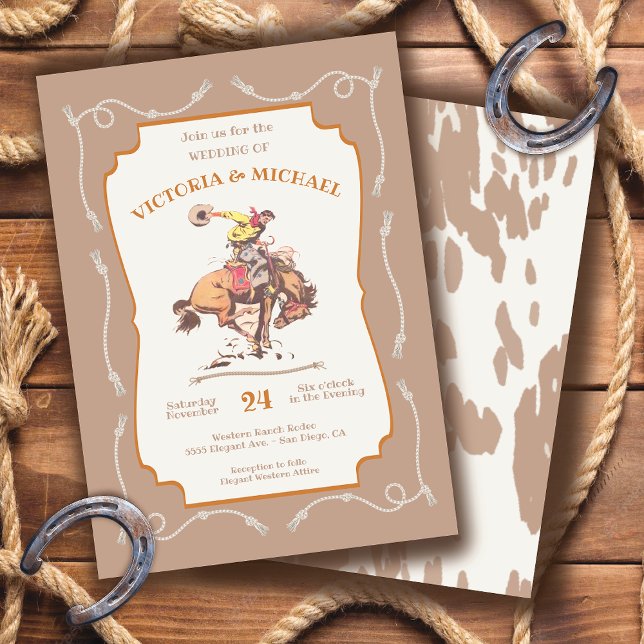 Invitation Western Cowboy Bucking Bronco Mariage (Créateur téléchargé)