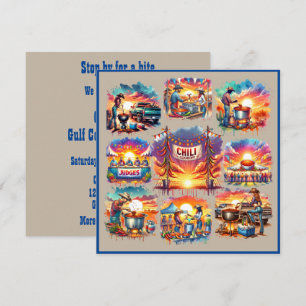 Invitation Western Cowboy Chili Cookoff Scènes 1 Personnalisé