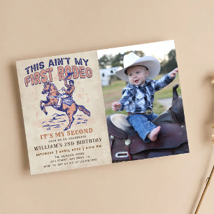 Invitation Western Cowboy Rodeo 2e fête d'anniversaire Photo