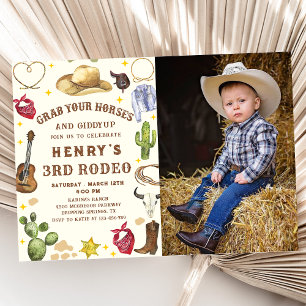 Invitation Western Cowboy Rodeo fête d'anniversaire Photo