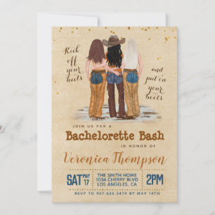 Invitation Western Cowgirl Bachelorette Fête de l'mariée