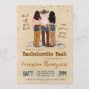 Invitation Western Cowgirl Bachelorette Fête de l'mariée