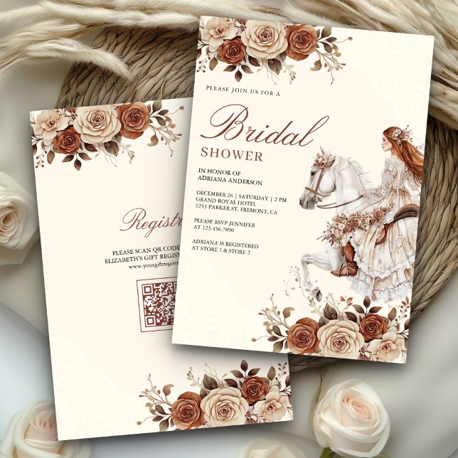 Invitation Western Cowgirl Bride équitation Fête des mariées  (Créateur téléchargé)