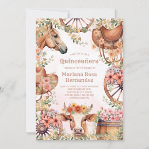 Invitation Western Cowgirl Quinceanera fête d'anniversaire