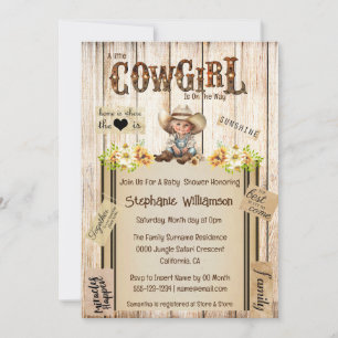 Invitation Western cowgirl rustique scrapbooking journal flor