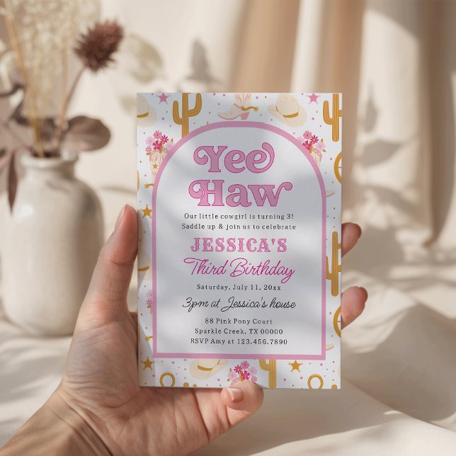 Invitation Western Cowgirl Third Rodeo 3rd Birthday Party (Créateur téléchargé)