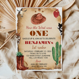 Invitation Western First Rodeo Cowboy 1er Anniversaire Invita