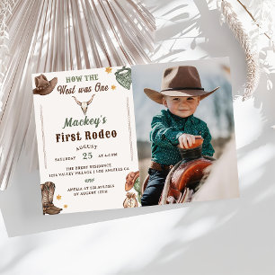 Invitation Western First Rodeo Rustic Anniversaire Photo
