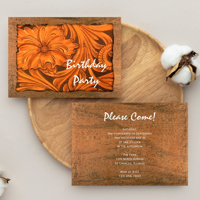 Invitation Western Horse Saddle Grange Anniversaire (Créateur téléchargé)