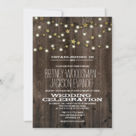 Invitation Western Lights Stars Grange Wood Wedding Invitatio