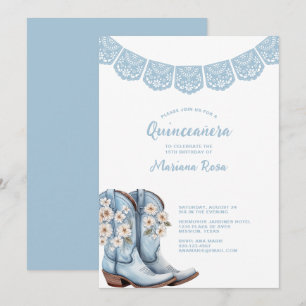 Invitation Western Papado Picado Quinceanera fête d'anniversa