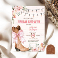 Western Pink Boots et Bow Baby Shower Mariage