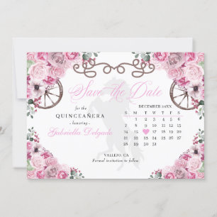 Invitation Western Pink Charro Quinceañera Enregistrer La Dat