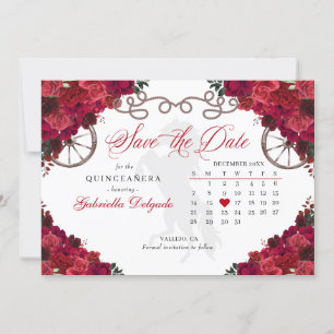 Invitation Western Red Roses Charro Quinceañera Enregistrer L
