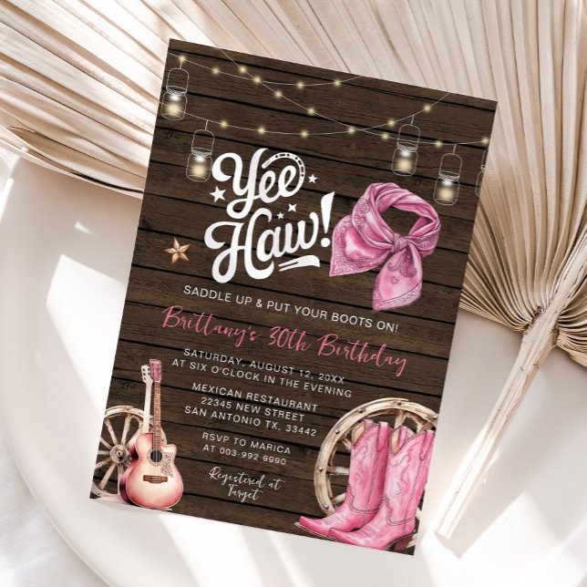 Invitation Western Rustic 30e, 40e anniversaire de la fille (Créateur téléchargé)