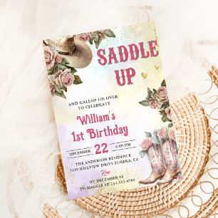 Invitation Western Rustic Floral fête d'anniversaire
