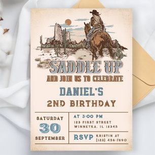 Invitation Western Saddle Up Et Rejoignez-Nous Pour Anniversa