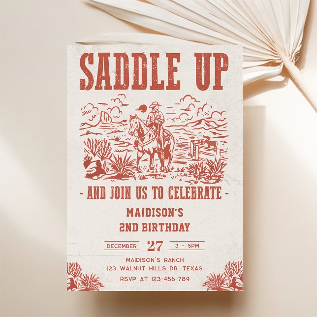 Invitation Western Saddle Up Et Rejoignez-Nous Pour Anniversa (Créateur téléchargé)