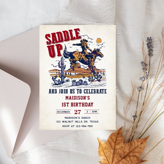 Invitation Western Saddle Up Et Rejoignez-Nous Pour Anniversa (Créateur téléchargé)