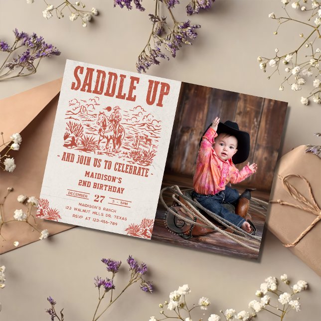 Invitation Western Saddle Up Et Rejoignez-Nous Pour Photo Ann (Créateur téléchargé)
