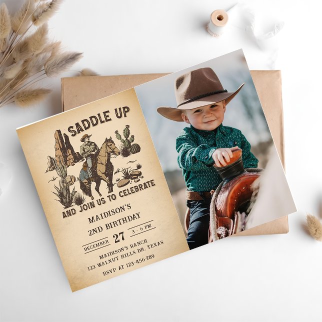 Invitation Western Saddle Up Et Rejoignez-Nous Pour Photo Ann (Créateur téléchargé)
