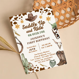 Invitation Western Saddup Et Circuler Pour Anniversaire
