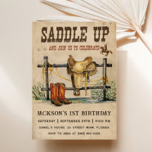 Western Saddup Et Circuler Pour Anniversaire