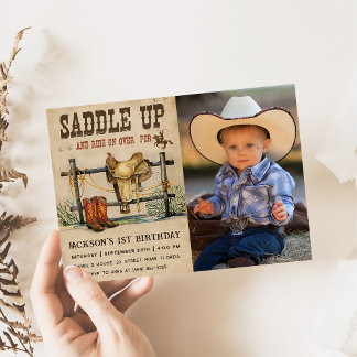 Invitation Western Saddup Et Circuler Pour Anniversaire