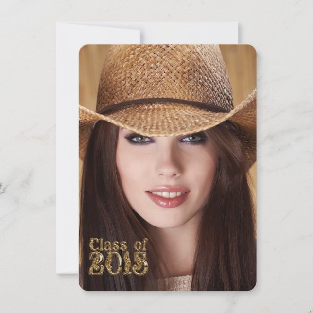 Invitation Western Script Class of 2015 Graduation (Devant)