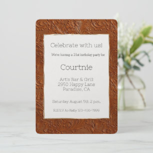 Invitation Western Tan Brown Bohemian Cowgirl 21e anniversair