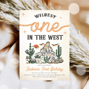 Invitation Western Vintage Desert Cowboy 1er anniversaire