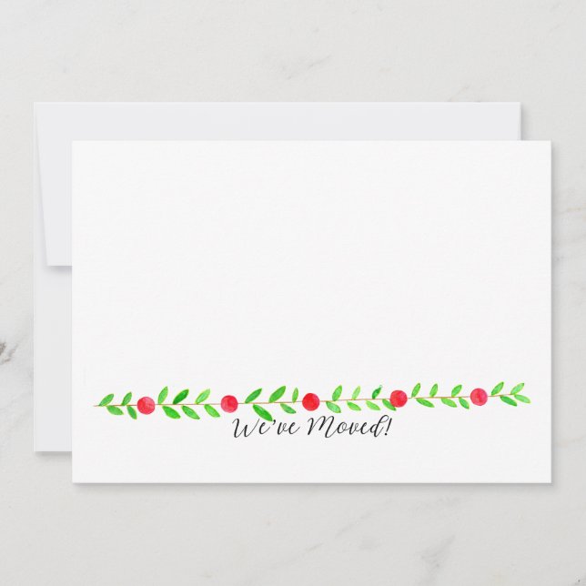 Invitation We've Moved/New Address , watercolor Christmas (Devant)