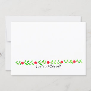 Invitation We've Moved/New Address , watercolor Christmas