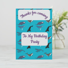 Invitation Whale Thank you Card