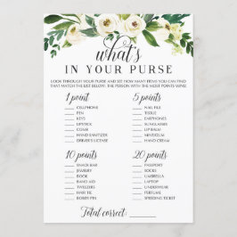 Invitation What's In Your Purse Game for Wedding shower