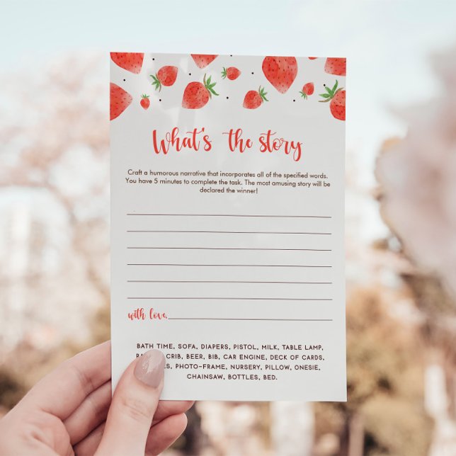 Invitation What's The Story Game, Berry Sweet Baby shower (Créateur téléchargé)