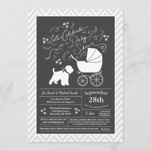 Invitation Wheaten Terrier Baby shower Neutre Sexe