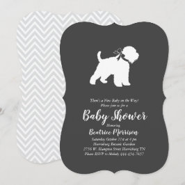 Invitation Wheaten Terrier Chien Baby shower genre neutre