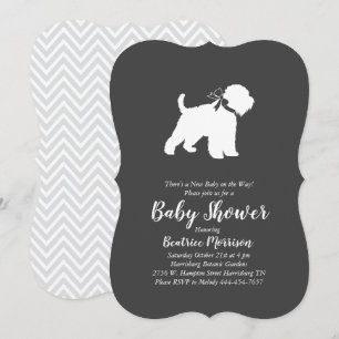 Invitation Wheaten Terrier Chien Baby shower genre neutre