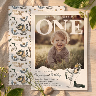 Invitation Where the Wild Things Are Wild One Photo Birthday