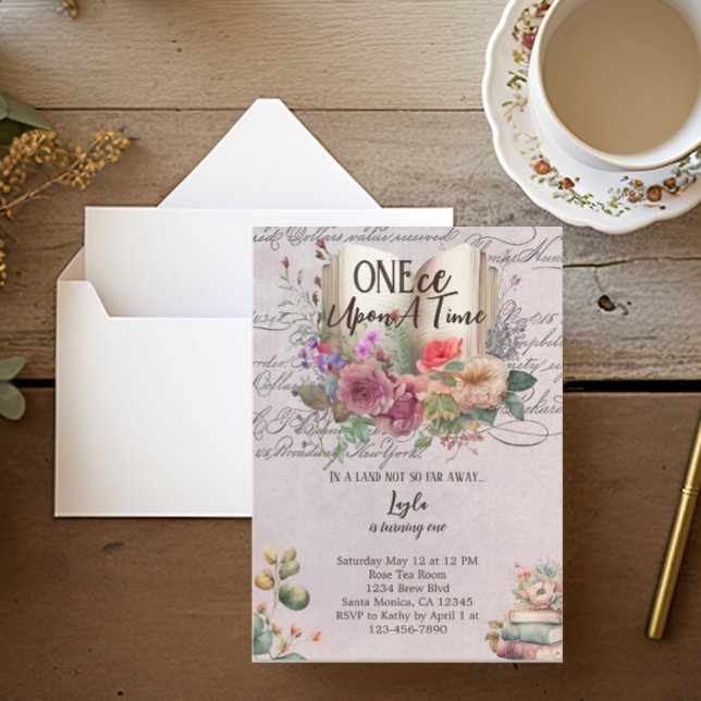 Invitation Whimsal Fairytale Story Book First Birthday (Créateur téléchargé)