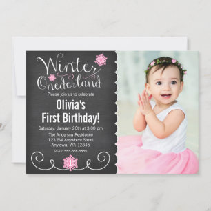 Invitation Whimsal Winter Onederland Photo Premier anniversai