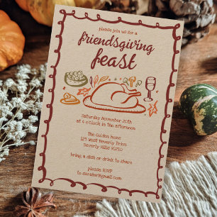 Invitation Whimsgiving Friendsgiving Diner Kraft