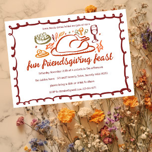 Invitation Whimsgiving Friendsgiving Dîner sur mesure