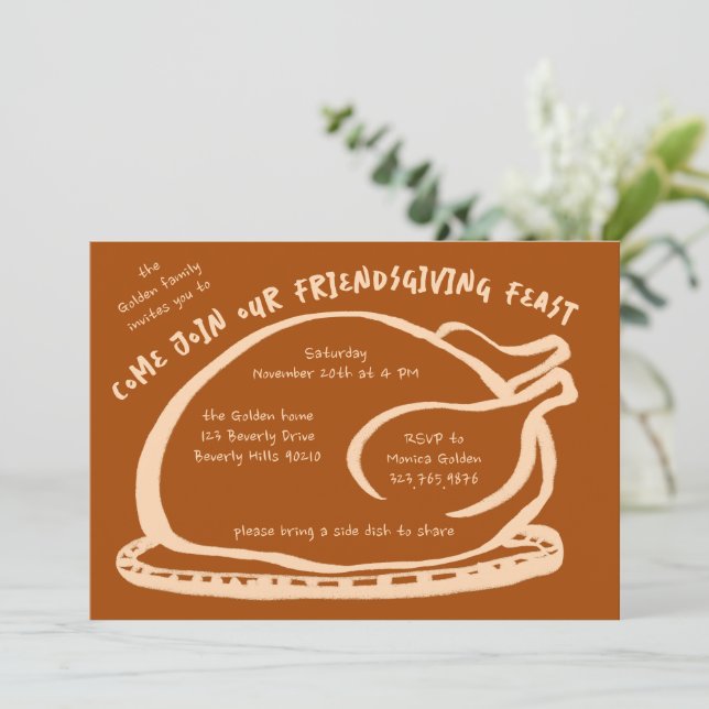Invitation Whimsgiving Friendsgiving Dîner sur mesure (Debout devant)