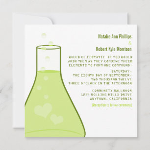 Invitation Whimsical Beaker Mariage, Vert