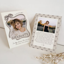 Invitation Whimsical Bow Frame Future Plans Graduation