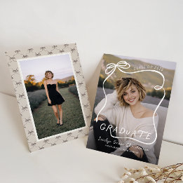 Invitation Whimsical Bow Frame Overlay Graduation