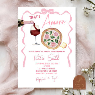 Invitation Whimsical Bow Italien Vin et Pizza That's Amore
