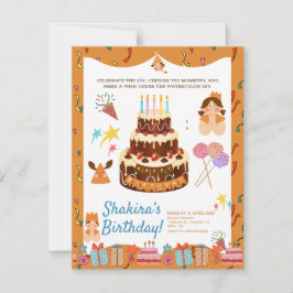 Invitation Whimsical Charming Aquarelle Chic Anniversaire Mag